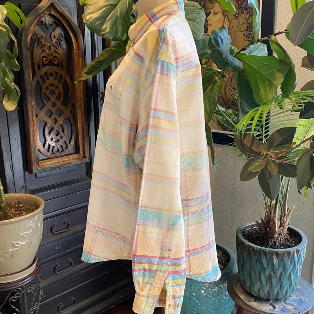 Twenty Distressed Custom Bleach Plaid Button Down - image 5